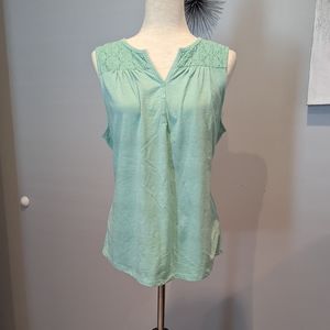 Como Vintage Mint Green Top Sz L